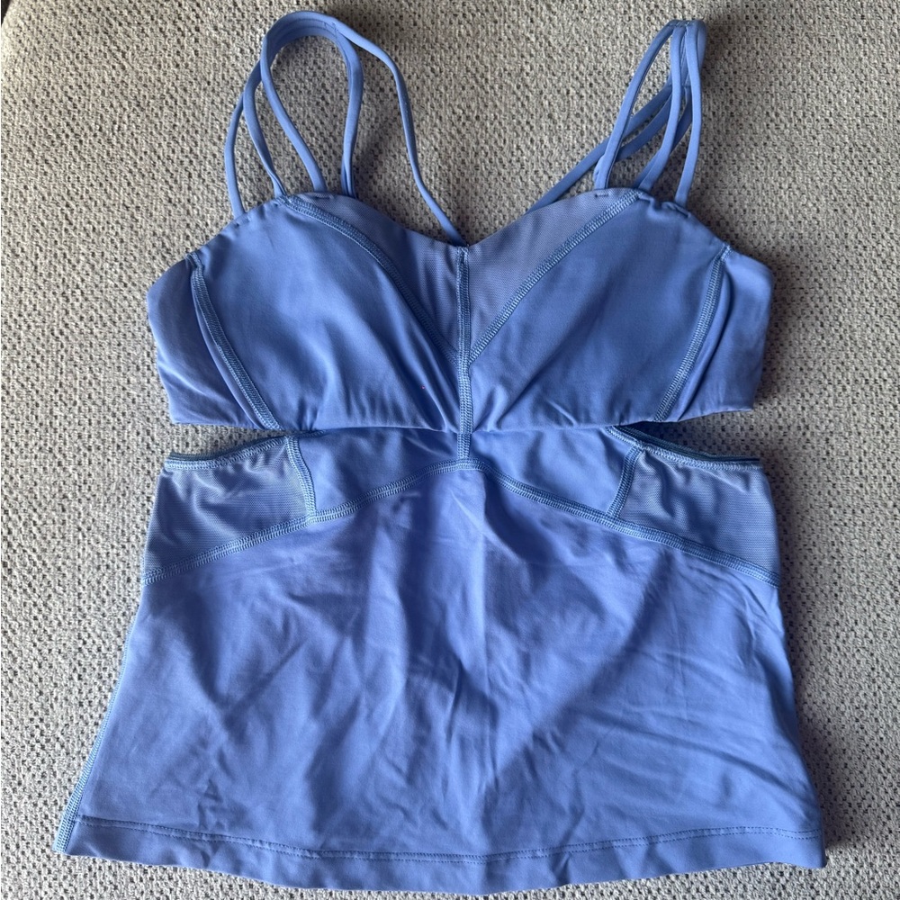 Lulu periwinkle cutout workout top